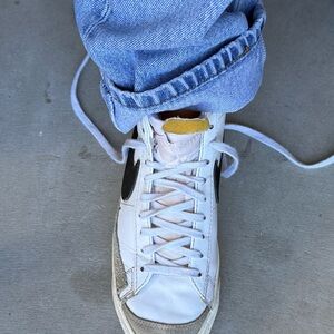 White and Black Nike blazer  high tops Sneakers
